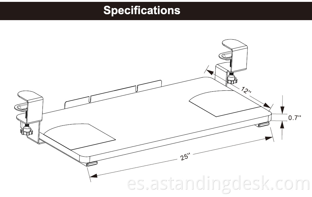 Cheap Office Furniture Under Desk Clamp Keyboard Tray